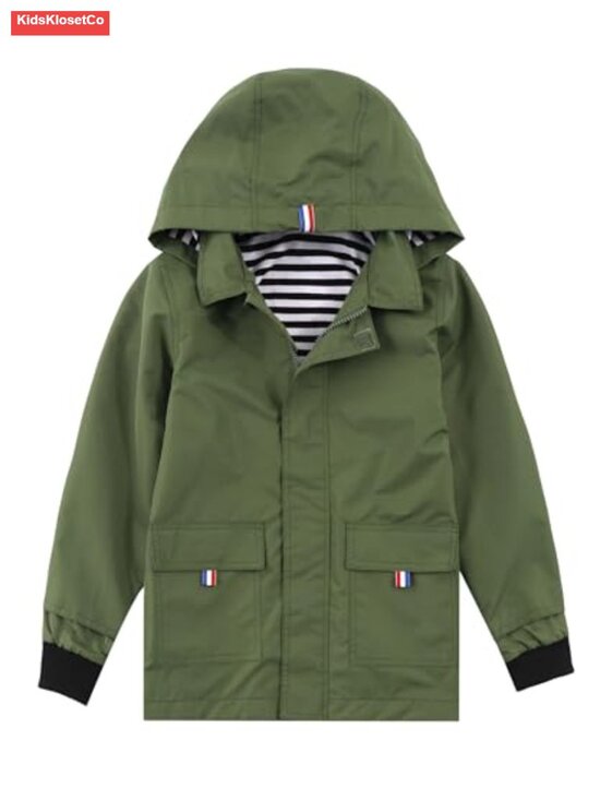 Other - Kids Waterproof Cotton Lined Rain Jacket Hooded Lightweight Full Zip